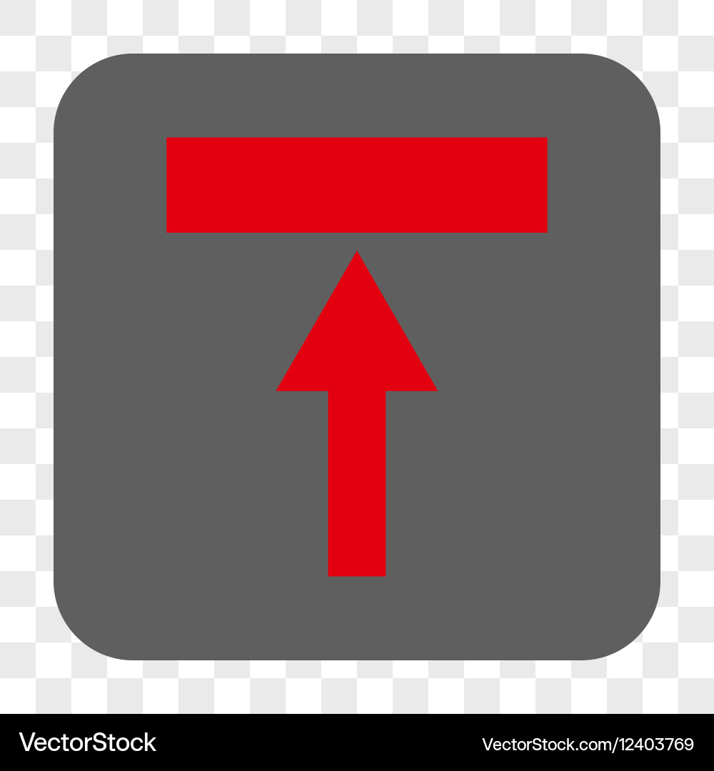 Move top rounded square button vector image