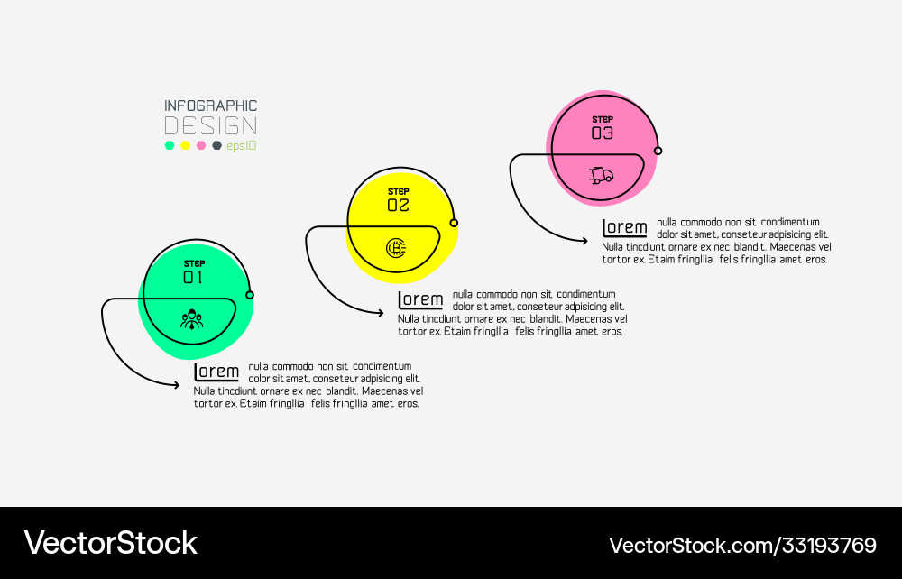 New circle design three steps can use Vector Image