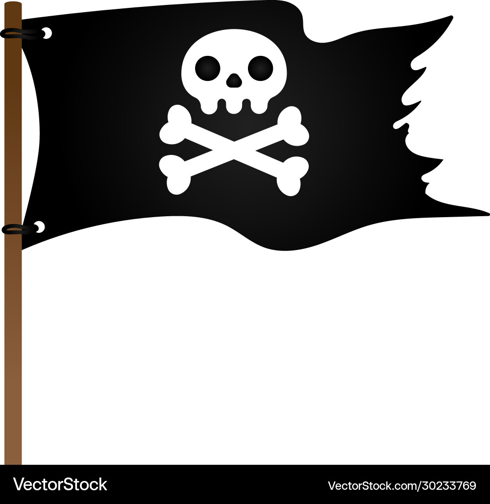 Piratenflagge mit jolly rogeras Schädel und Kreuzung Piratenflagge mit jolly rogeras Schädel und Kreuzung vektorbild
