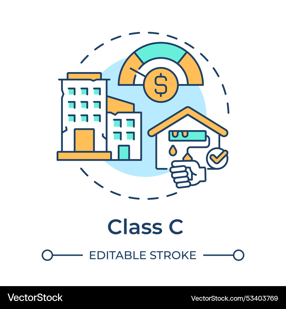 Property class c multi color concept icon Property class c multi color concept icon Vector Image