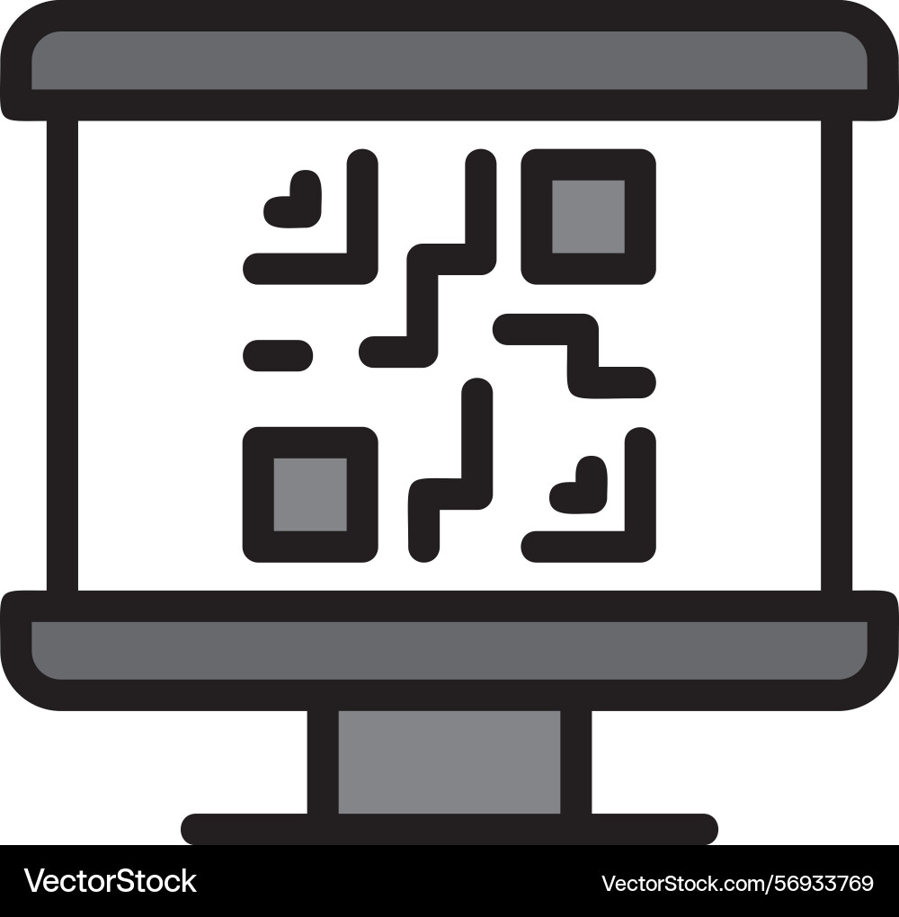 Qr code line filled style icon design vector image