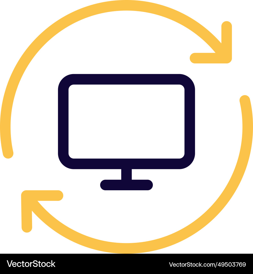 Refreshing the screen to display latest view Vector Image