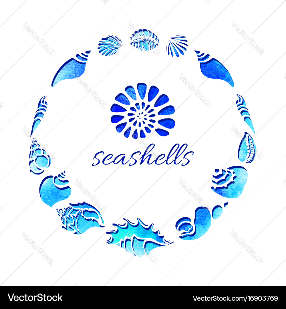 Seashell Circle Pattern vector image