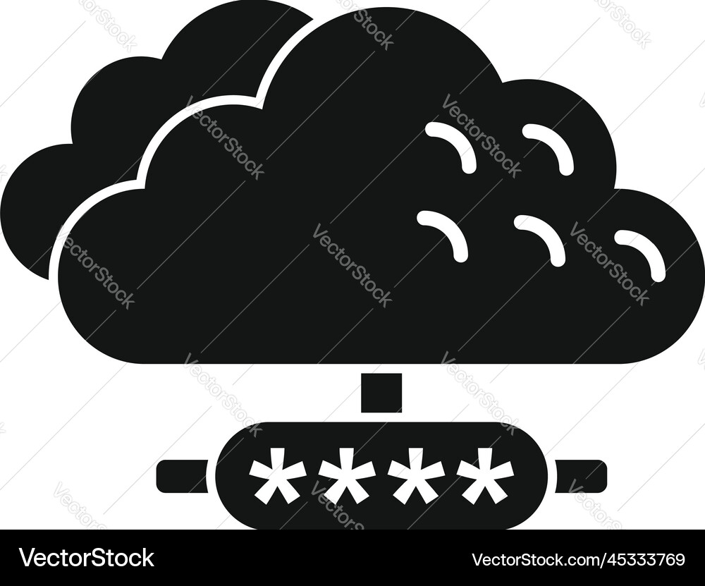 Secure cloud data icon simple code lock Secure cloud data icon simple code lock vector image