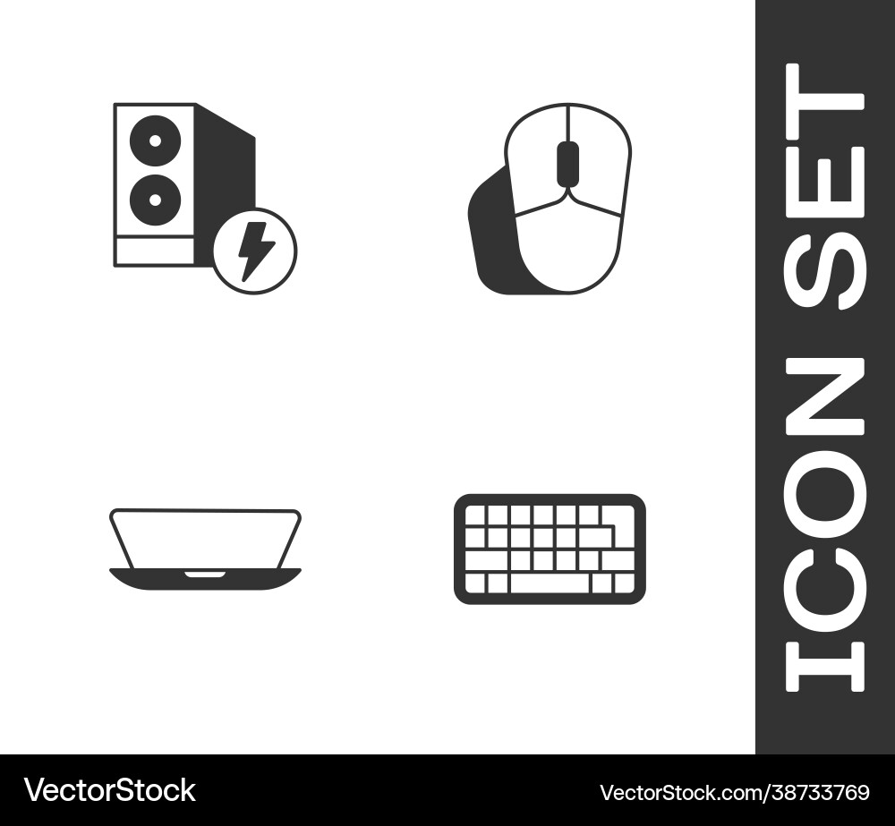 Set keyboard case computer laptop Set keyboard case computer laptop vector image