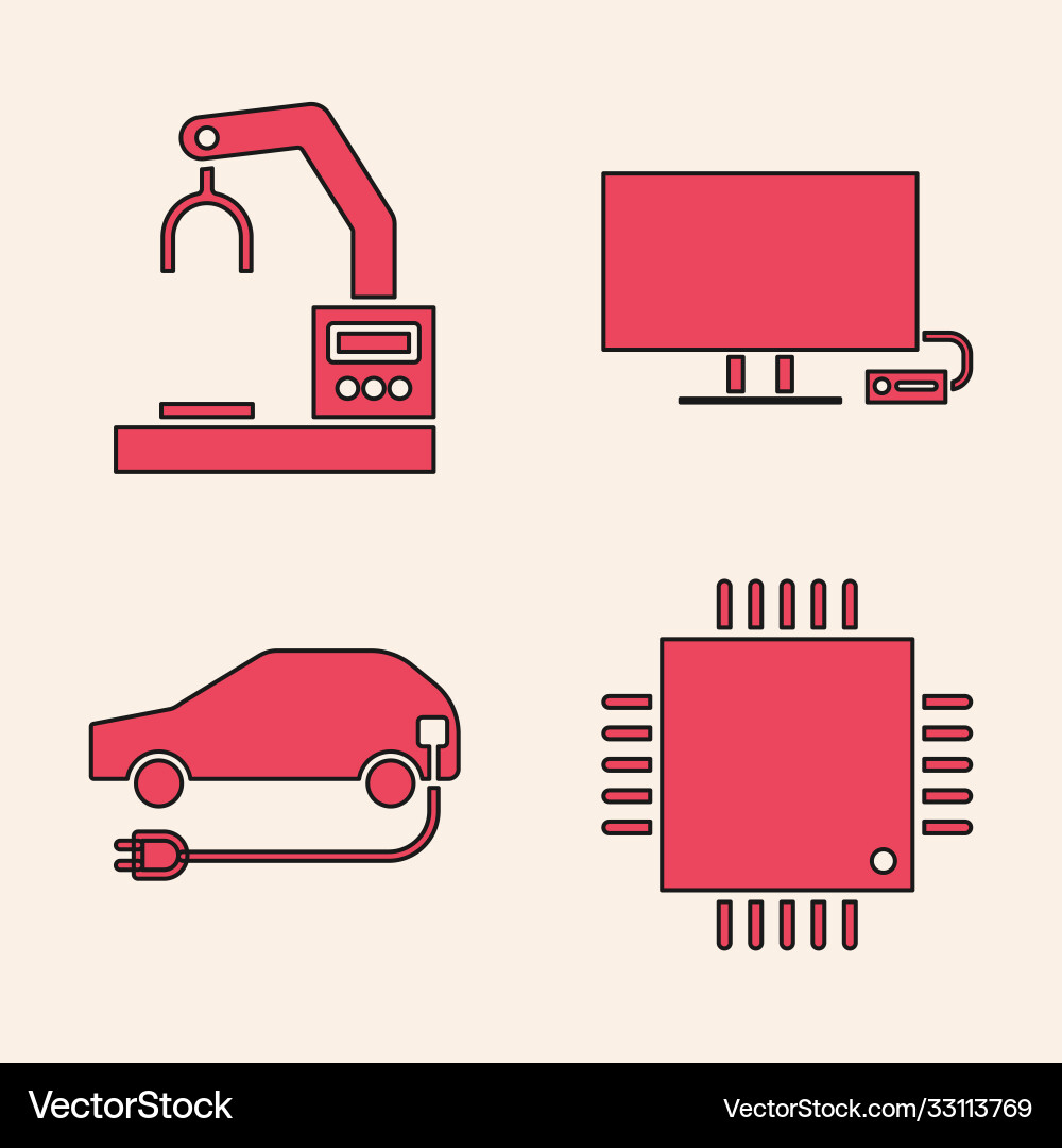 Set processor with microcircuits cpu robotic Set processor with microcircuits cpu robotic vector image