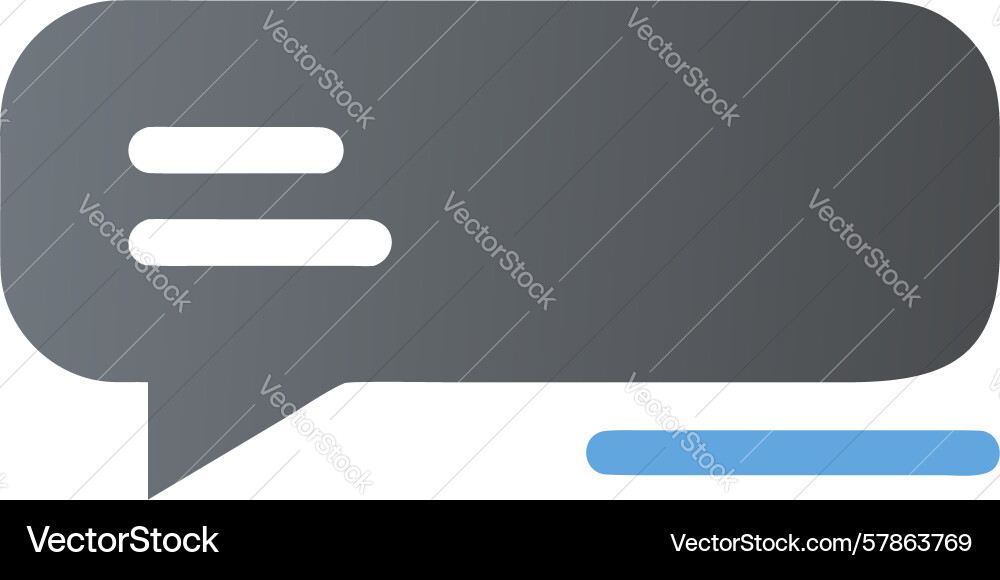 Single chat bubble with text lines vector image