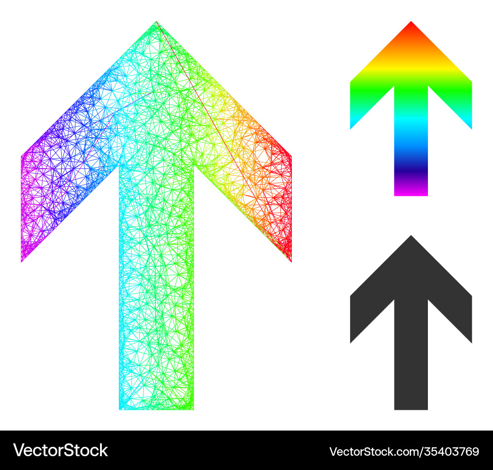 Spectral net gradient arrow up icon Spectral net gradient arrow up icon vector image