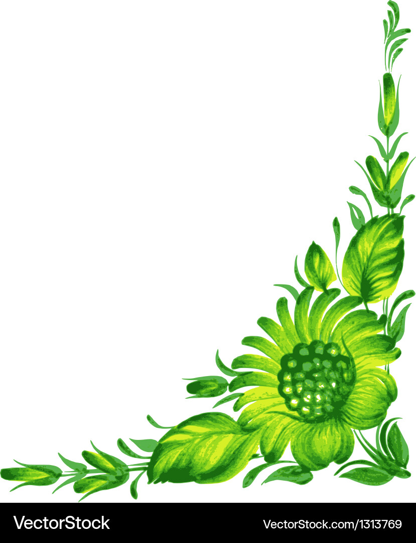Ukrainian Floral Corner Vector Image