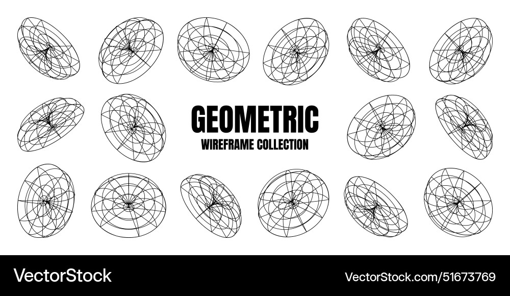 Wireframe lined shapes perspective mesh 3d grid Wireframe lined shapes perspective mesh 3d grid vector image