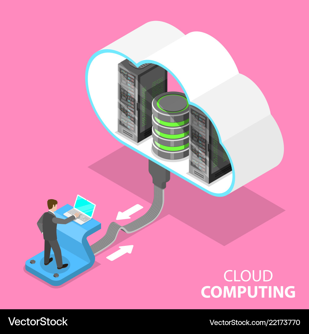 Cloud Computing Technology Isometric Vector Image