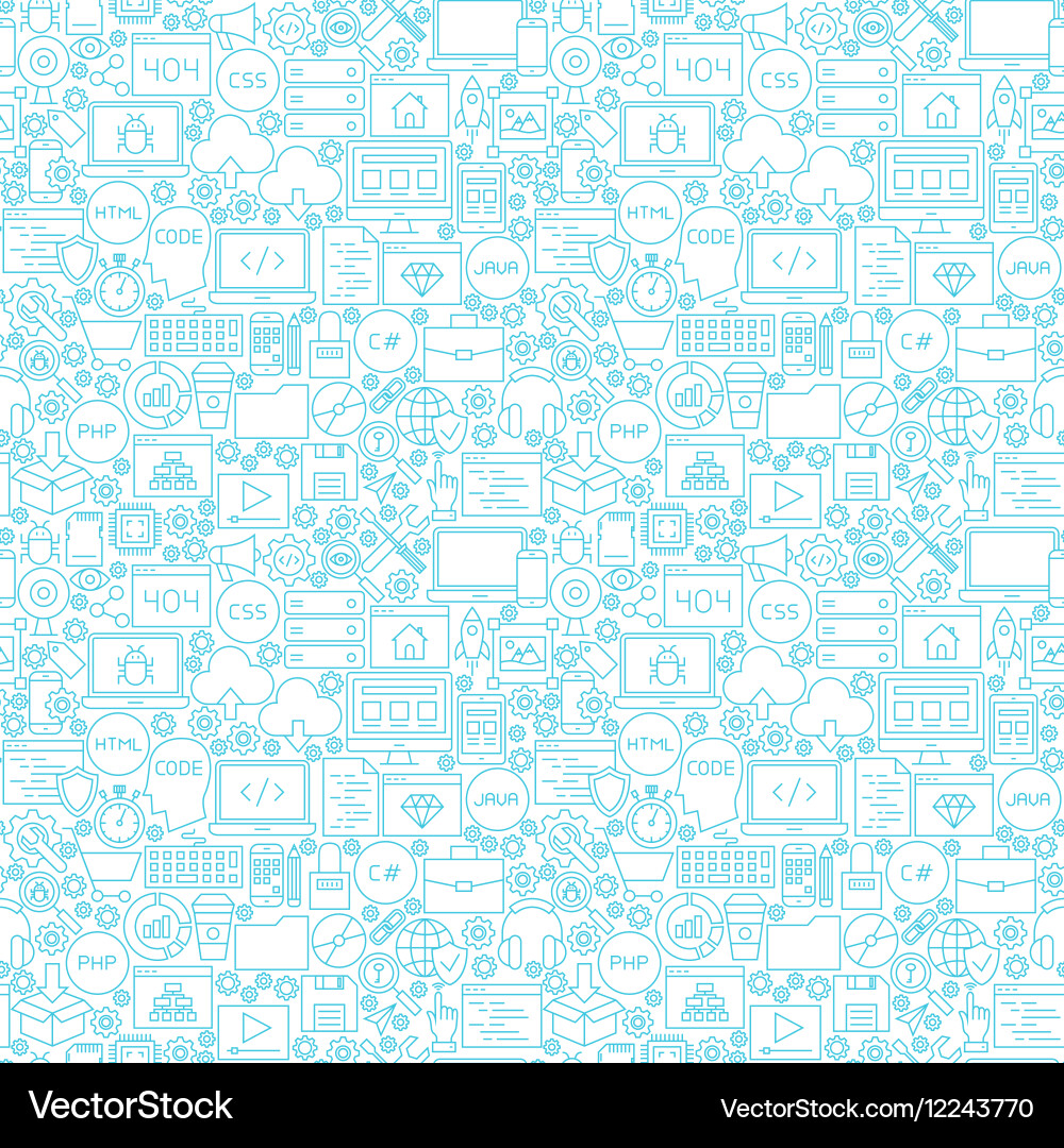 Coding Line Art Pattern vector image