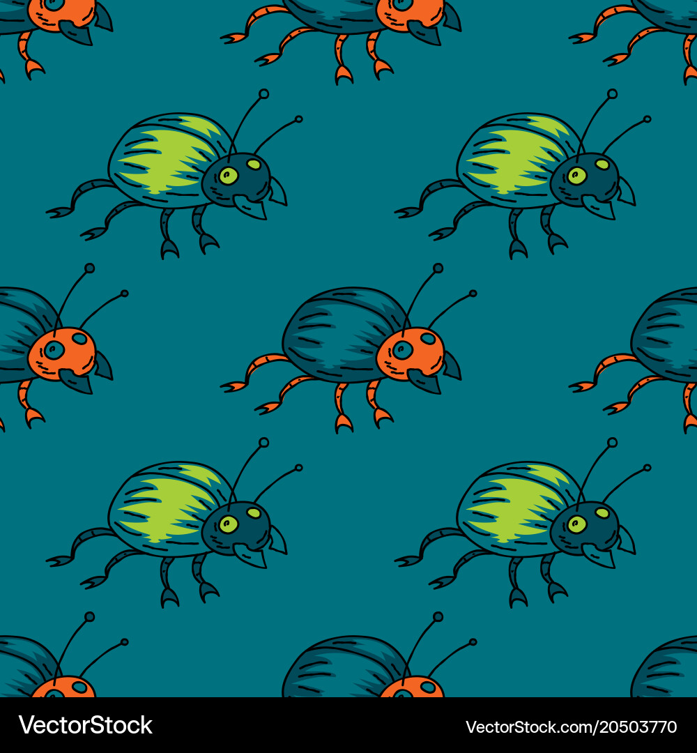 Colorful Bug Pattern vector image
