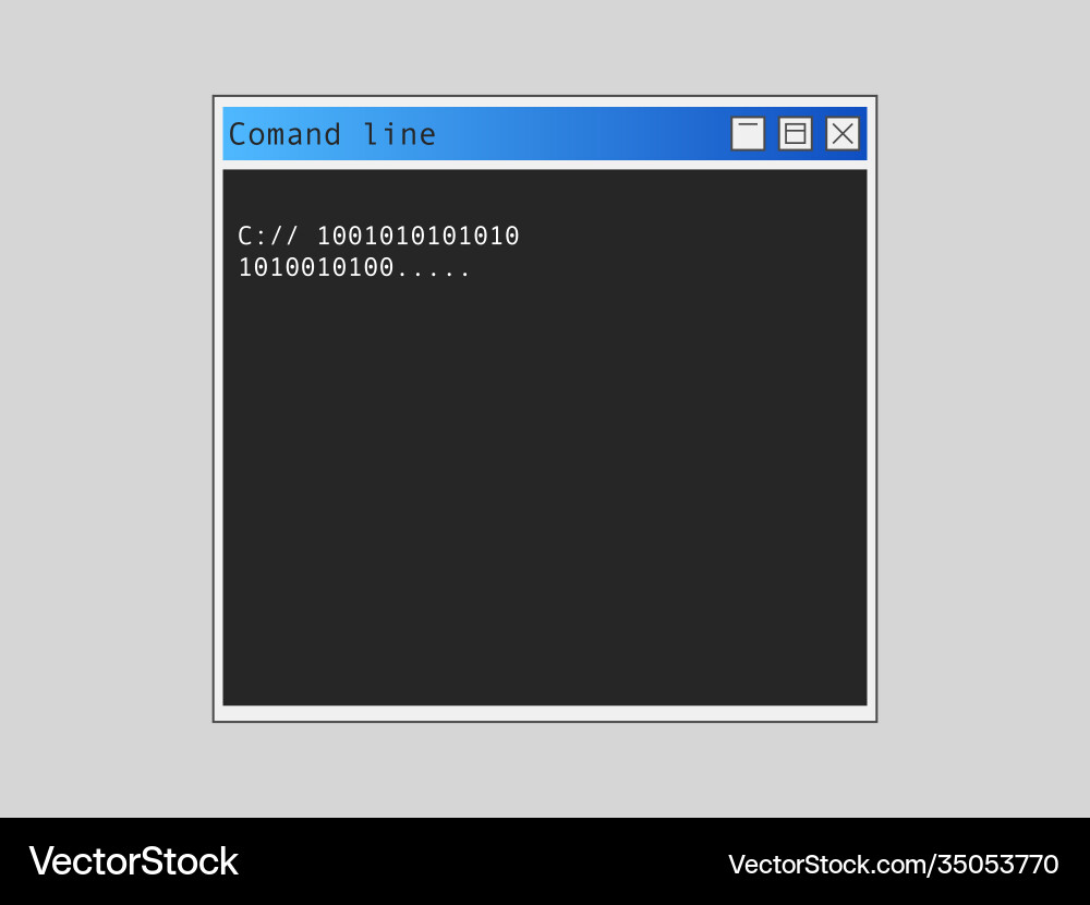 Command line software data and online programming Command line software data and online programming vector image