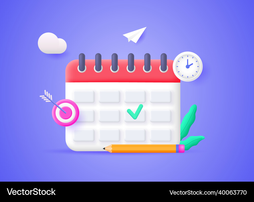 Concept of goal setting and workflow planning Concept of goal setting and workflow planning vector image