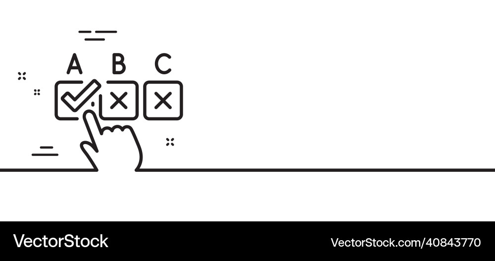 Correct checkbox line icon select answer sign Correct checkbox line icon select answer sign vector image