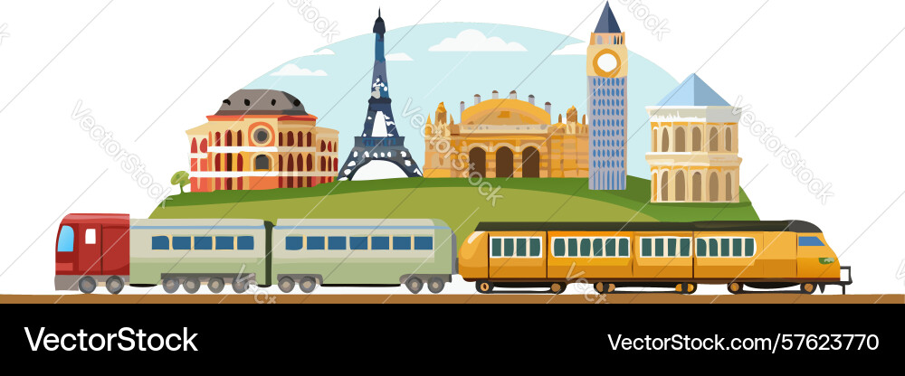 Endless train journey symbolic infinity rail loop vector image