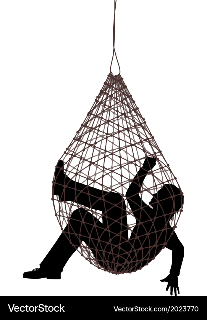 Entangled Man in Net vector image