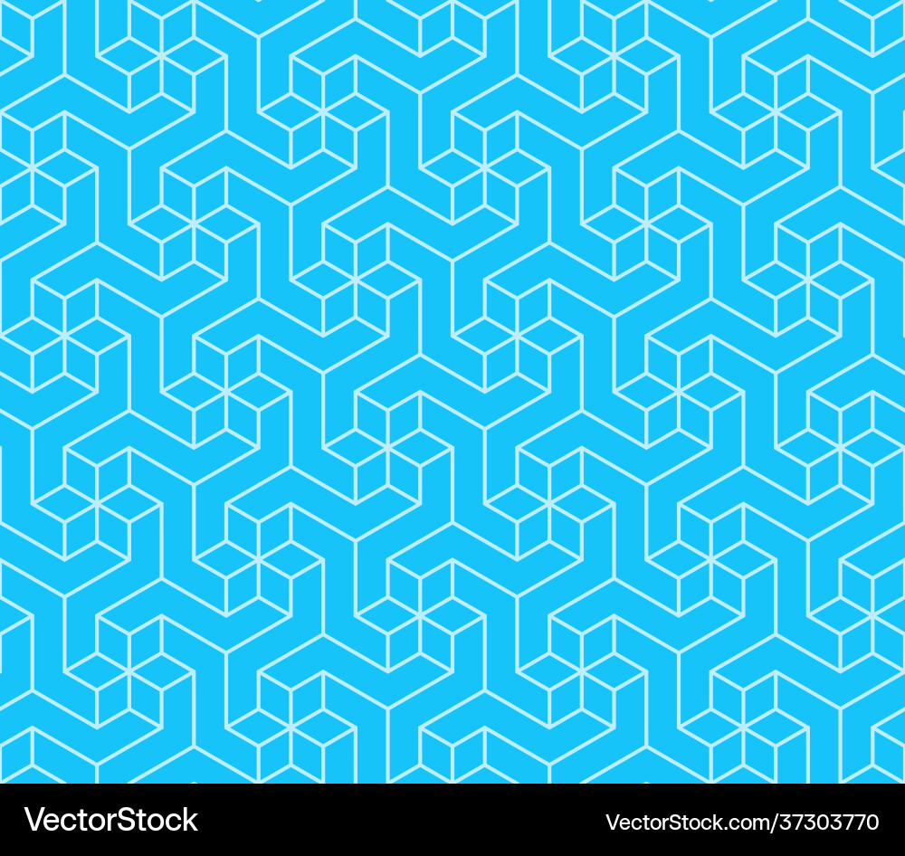 Geometric pattern with three-dimensional shape vector image