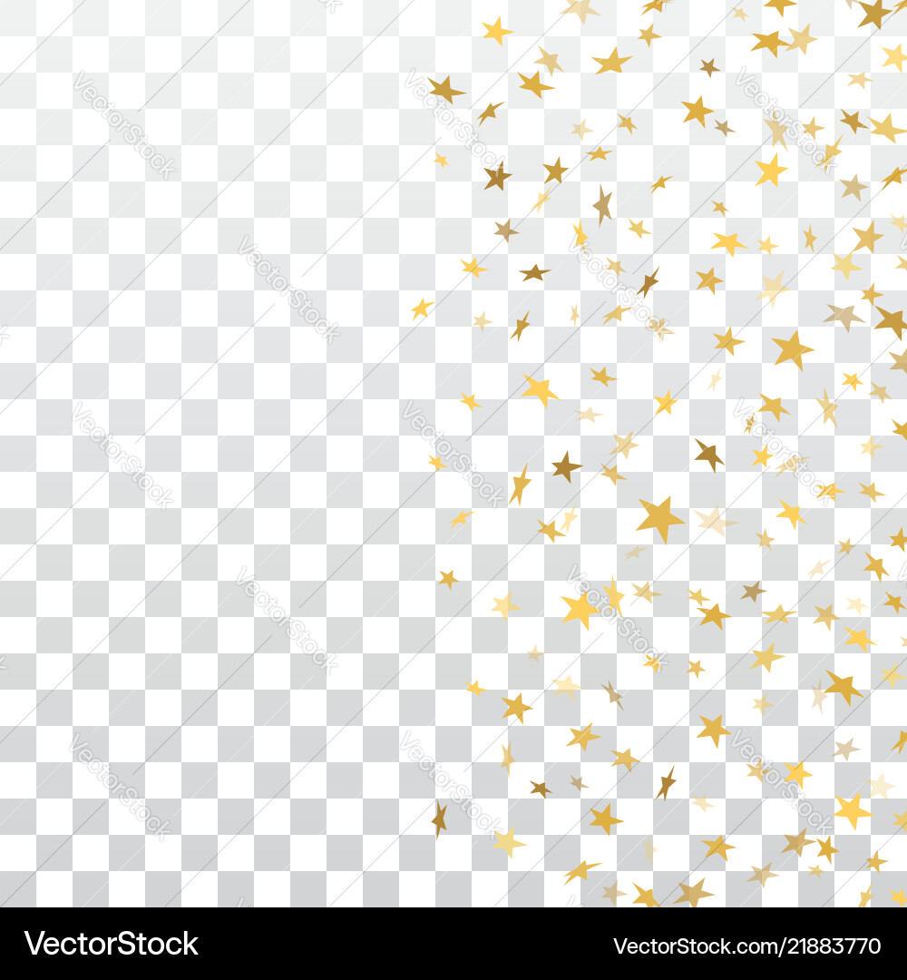 Gold stars falling confetti frame isolated Gold stars falling confetti frame isolated vector image