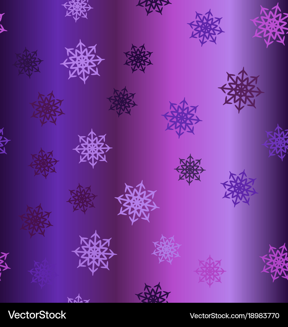 Gradient snowflake pattern seamless vector image