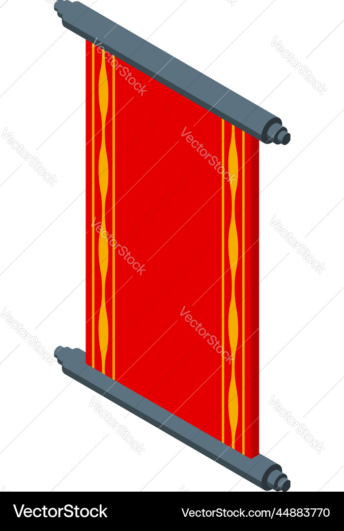 Happy scroll icon isometric china Happy scroll icon isometric china vector image