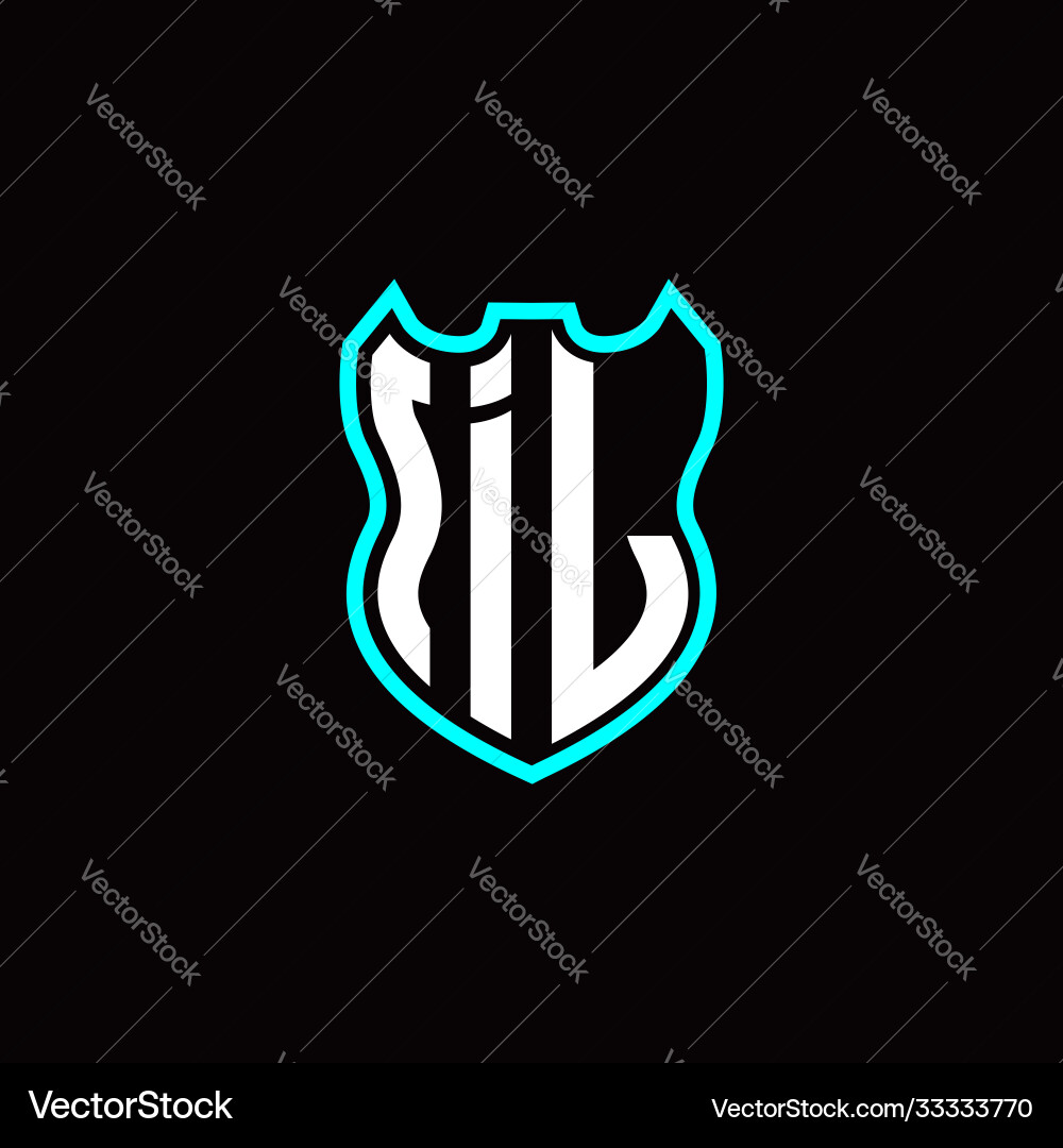 I l initial logo design with shield shape vector image