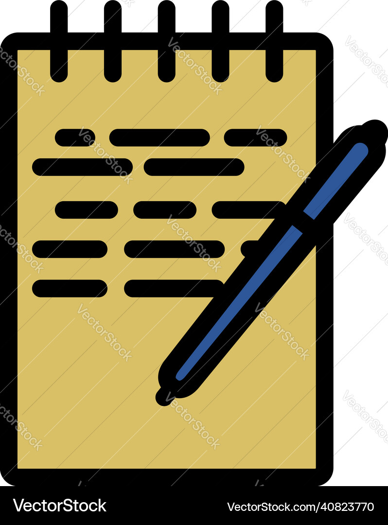Notebook with pen icon Notebook with pen icon vector image