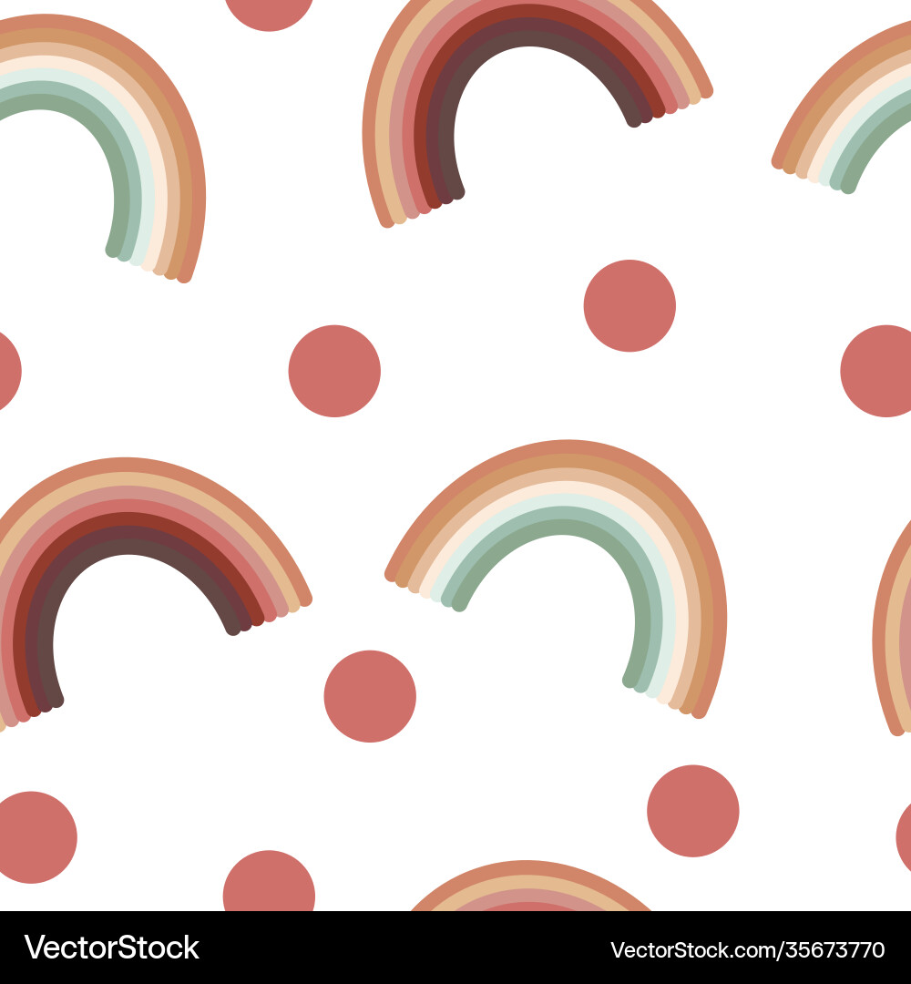 Rainbow boho color seamless pattern flat style Vector Image