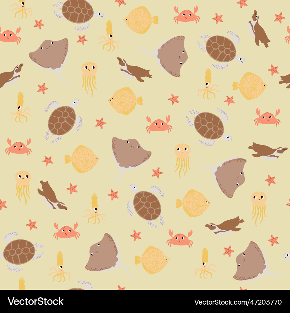 Seamless pattern with devilfishcrab Vector Image