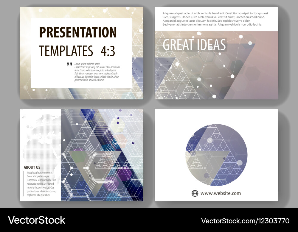 Set of business templates for presentation slides Vector Image