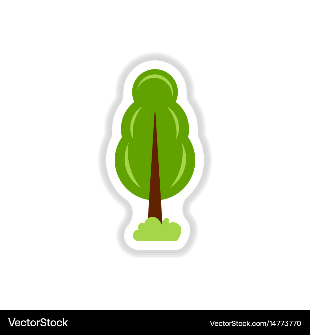 Set of labels with shadow tree icon vector image