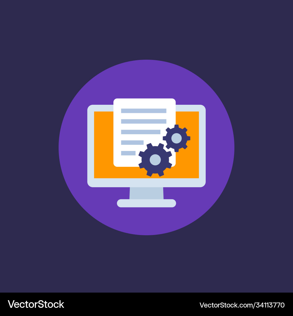 Settings file system configuration icon vector image
