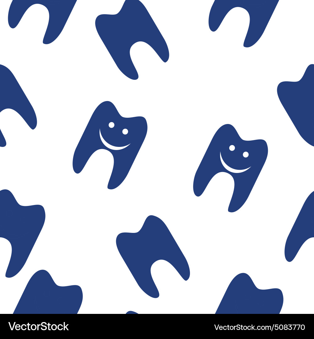 Tooth seamless pattern for web design vector image