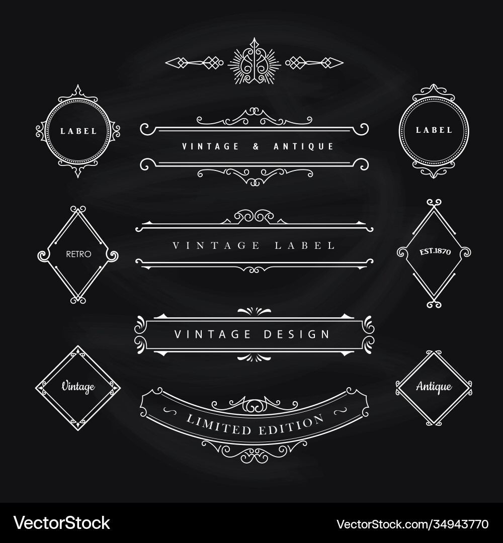 Vintage banner elements flourishes calligraphic Vintage banner elements flourishes calligraphic vector image