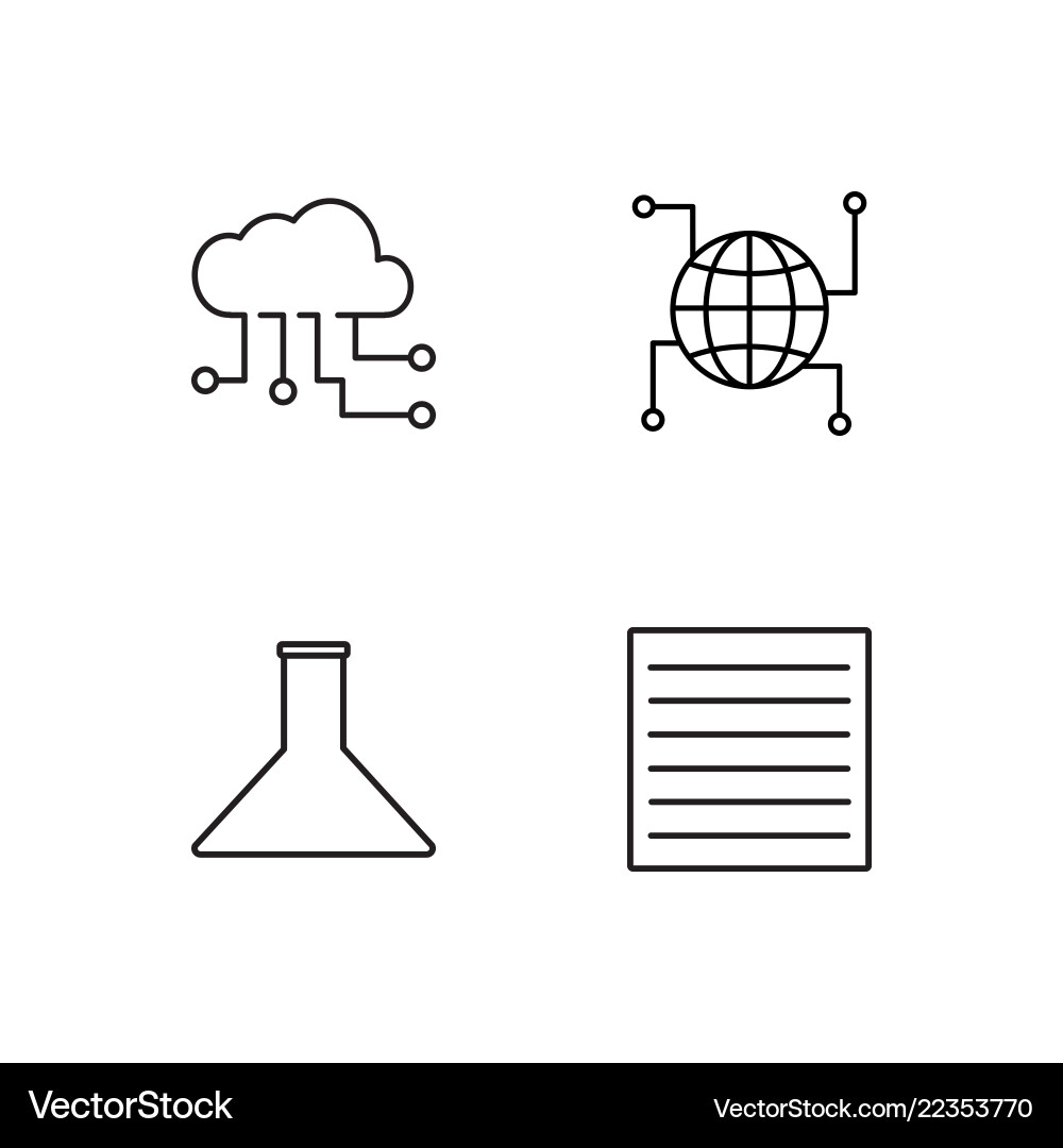 Web simple outlined icons set Vector Image