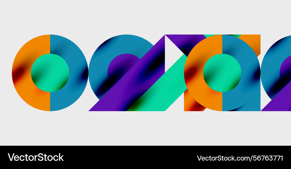 Abstract colorful shapes overlap creating dynamic Abstract colorful shapes overlap creating dynamic Vector Image