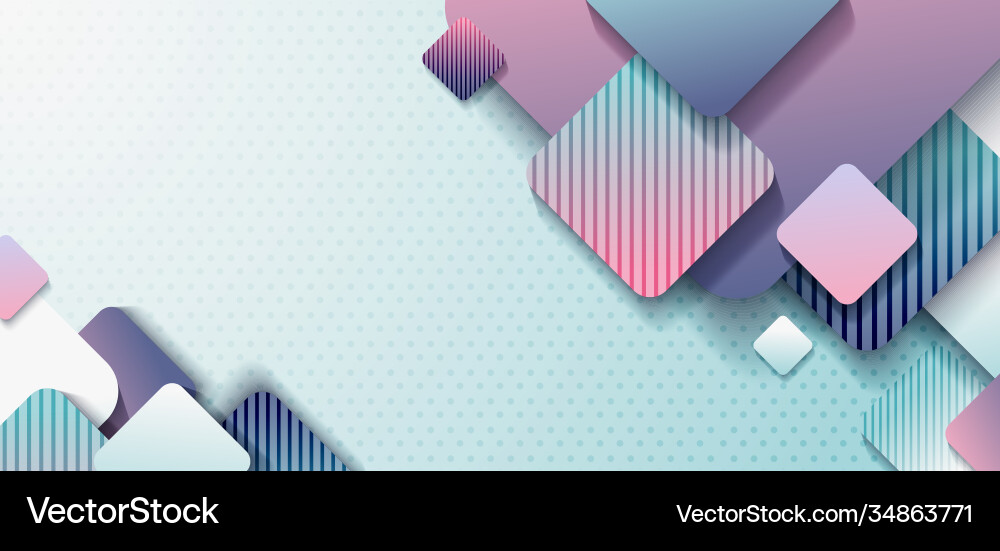 Abstract header design template 3d rounded square Abstract header design template 3d rounded square vector image