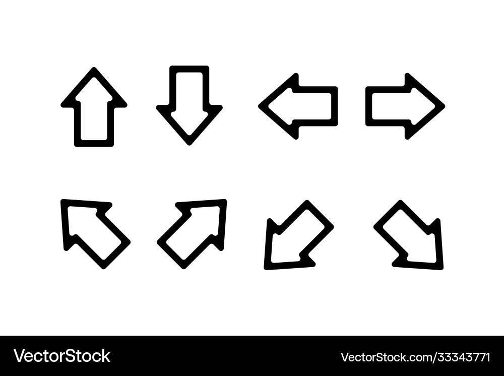 Arrows icons cursor cursors isolated Arrows icons cursor cursors isolated vector image