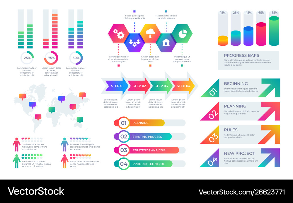Chart elements business presentation graph layout Chart elements business presentation graph layout vector image