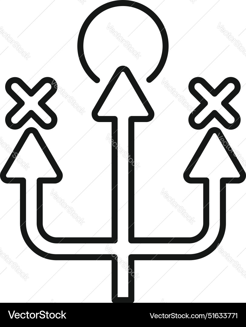 Choosing right way concept icon with arrows Choosing right way concept icon with arrows vector image