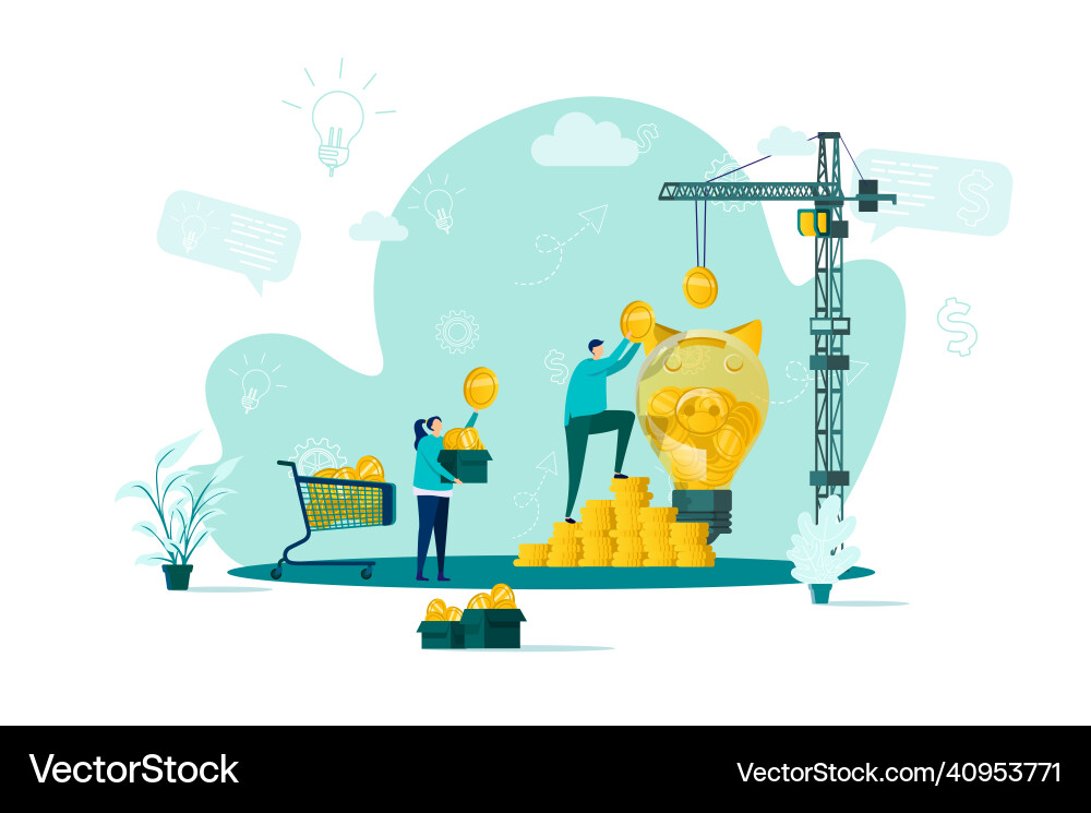 Crowdfunding concept in flat style Crowdfunding concept in flat style vector image