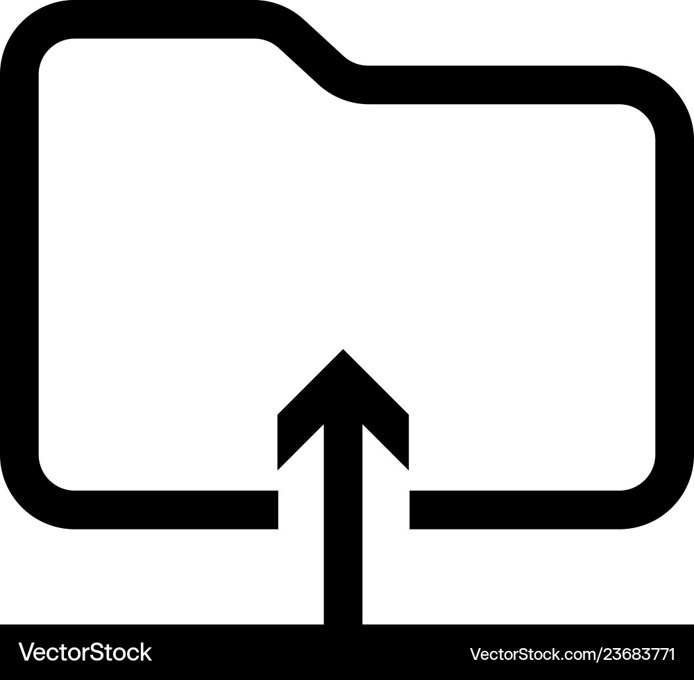 Folder upload line icon on white background Vector Image