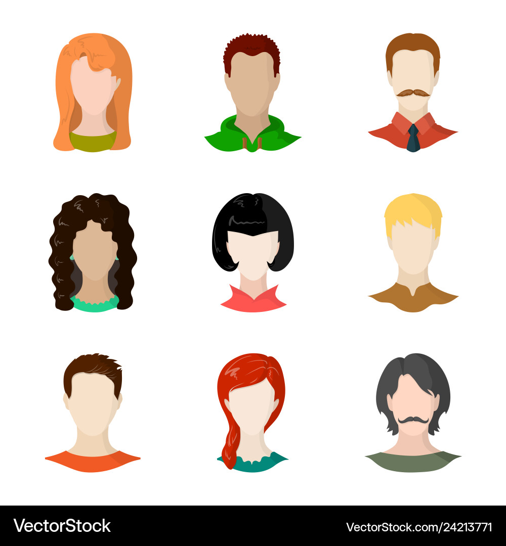 Isolated object of avatar and dummy sign set Isolated object of avatar and dummy sign set vector image