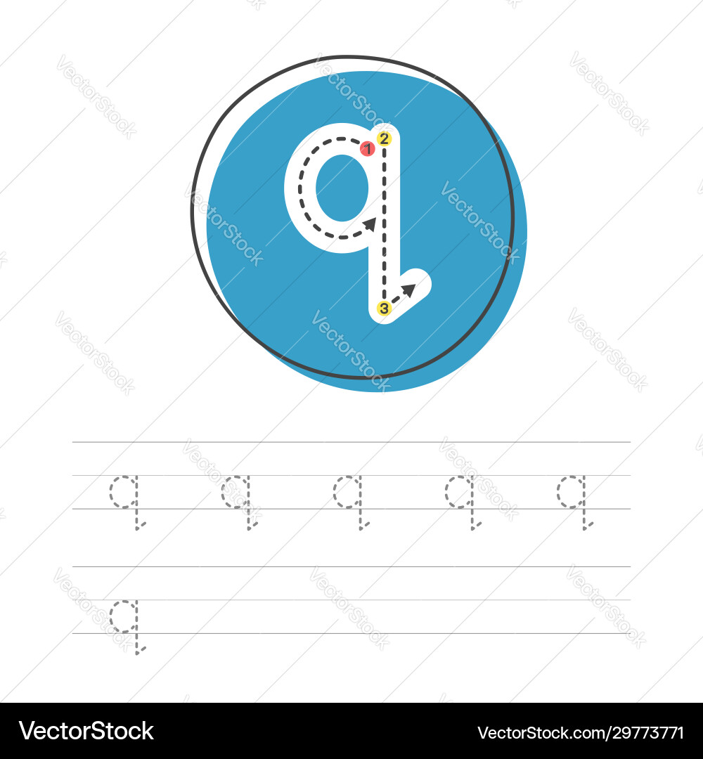 Learning to write q 2 Learning to write q 2 vector image