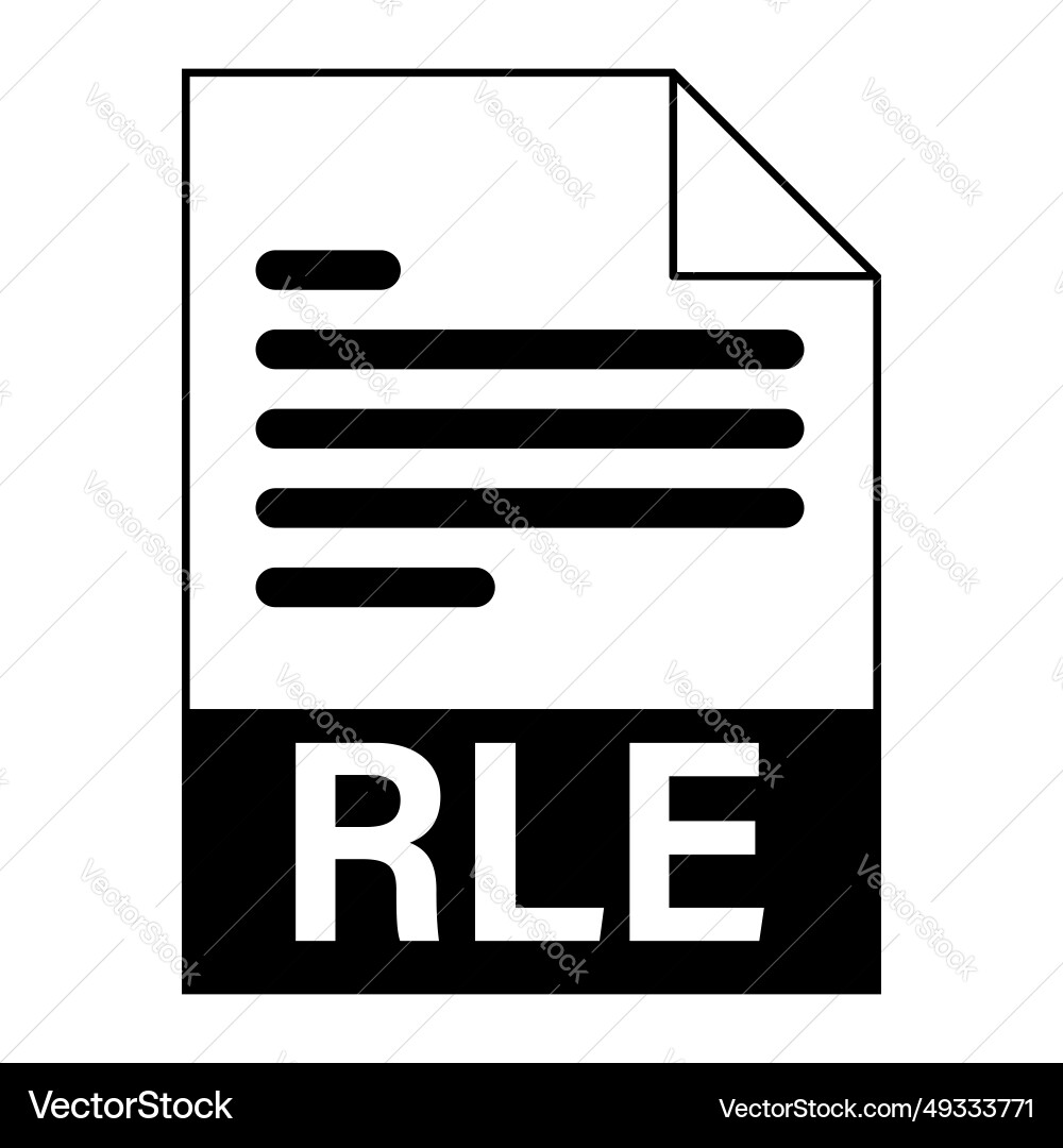 Modern flat design of rle file icon for web Modern flat design of rle file icon for web Vector Image