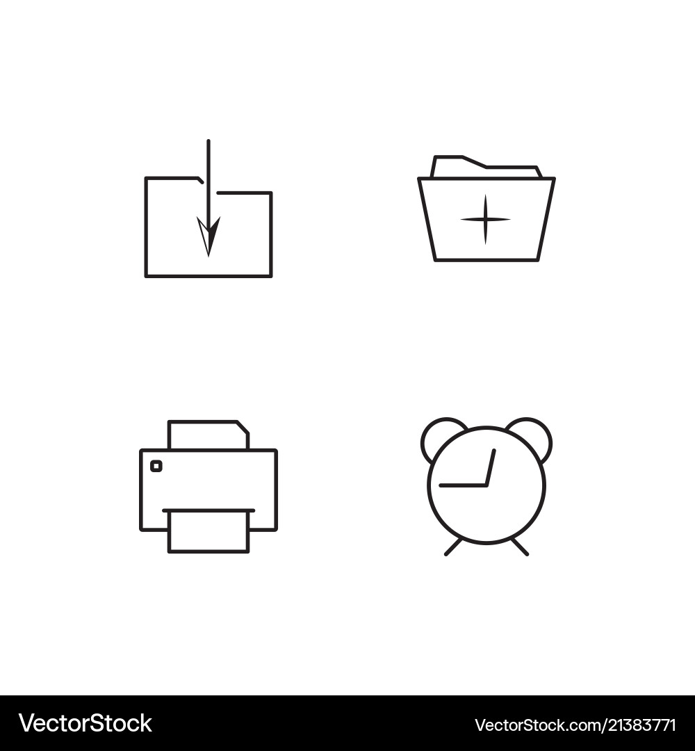 Office linear icons set simple outline vector image