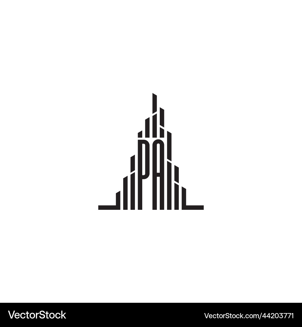 Pa skyscraper line logo initial concept with high Vector Image