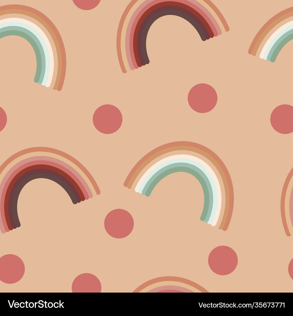 Rainbow boho color seamless pattern flat style Rainbow boho color seamless pattern flat style Vector Image