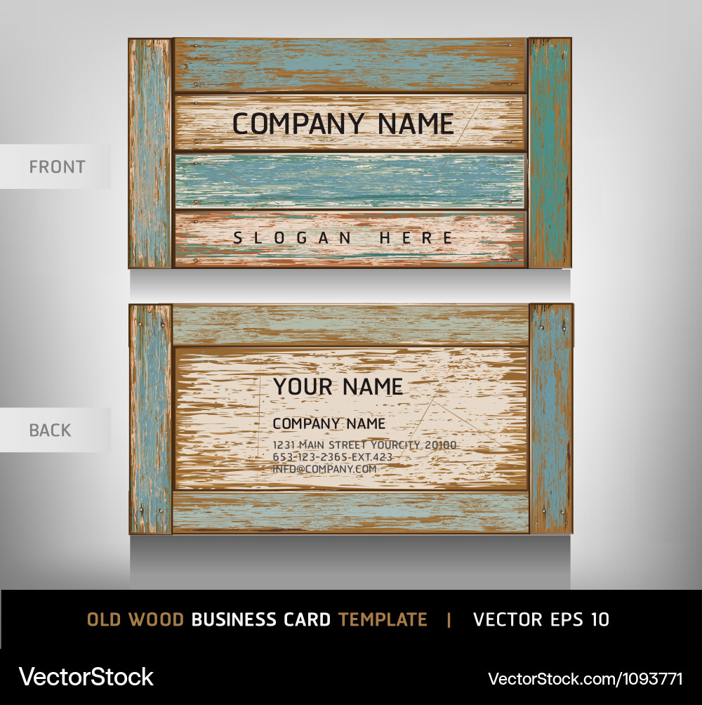Rustic Wooden Business Card Background Vector Image